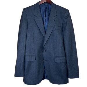 VTG Martini Navy Blue Pinstripe Wool Blazer Men’s 42L Suit Jacket Coat 2-Button